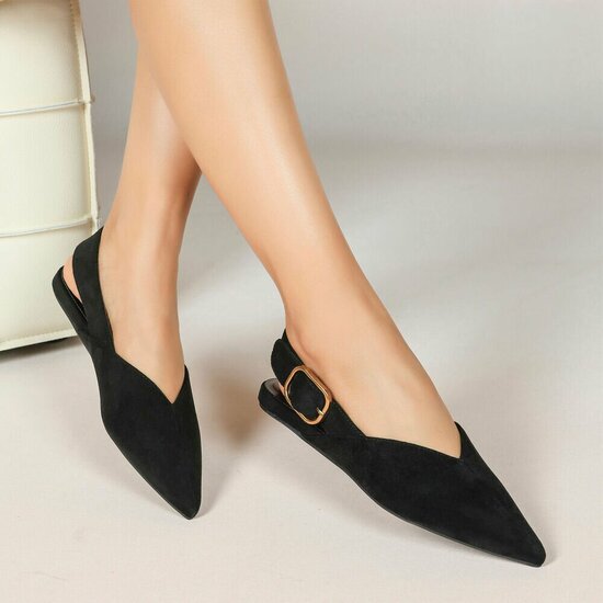 Zwarte suede slingback sandaal Annemie