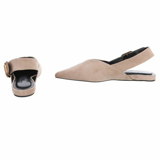 Kaki bruine suede slingback sandaal Annemie