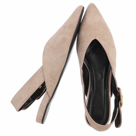 Kaki bruine suede slingback sandaal Annemie
