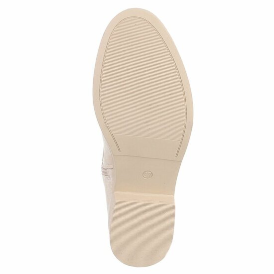 Beige daimen enkellaarsje Dounia