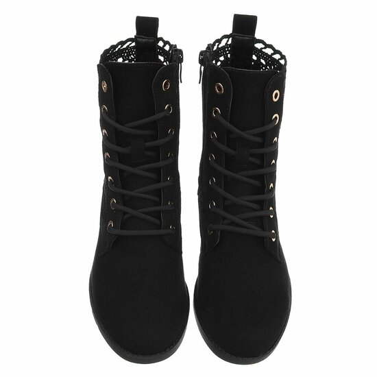 Zwart daimen enkellaarsje Dounia