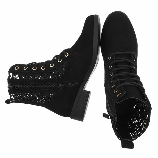 Zwart daimen enkellaarsje Dounia