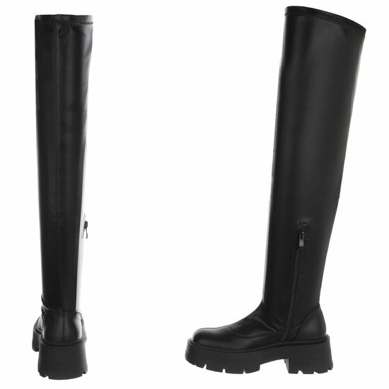Zwarte overknee laars Cilla  