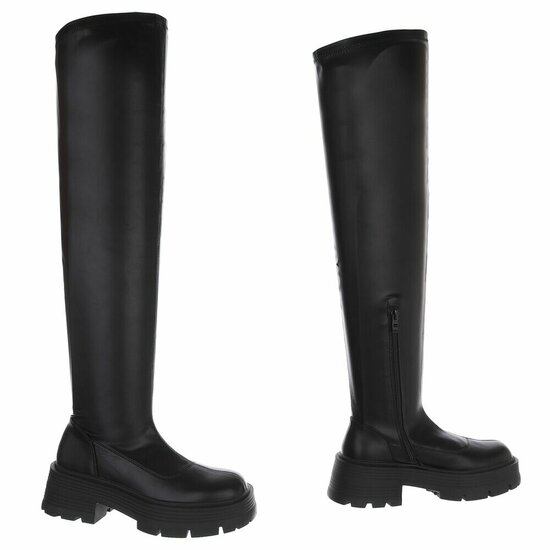 Zwarte overknee laars Cilla  