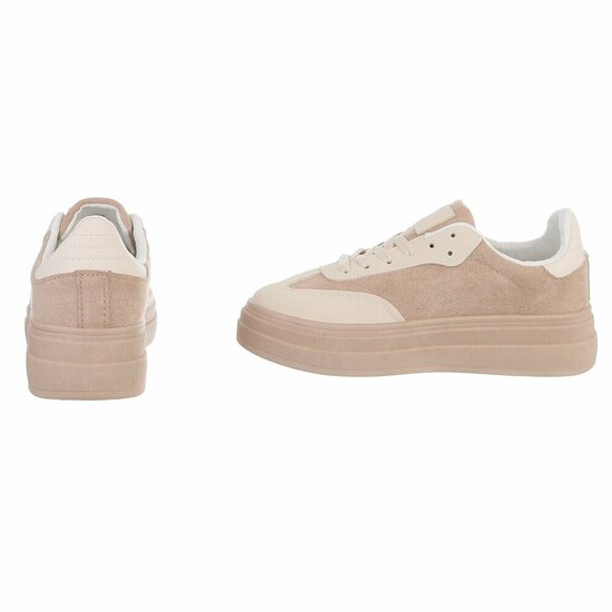 Beige lage sneaker Stephanie