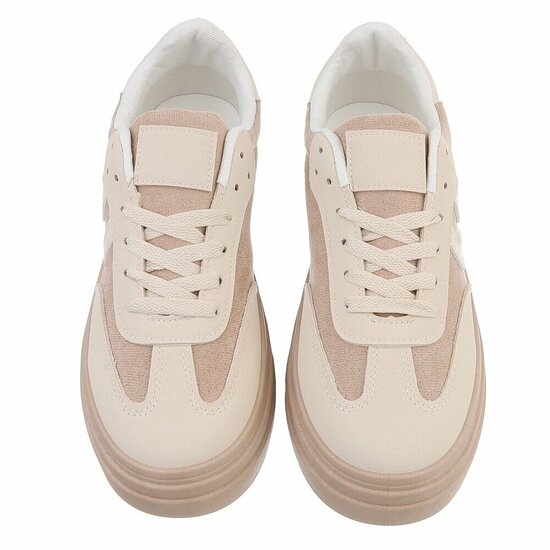 Beige lage sneaker Stephanie