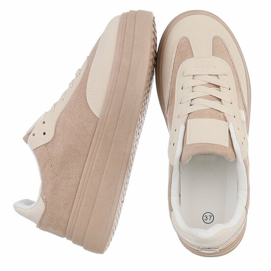 Beige lage sneaker Stephanie