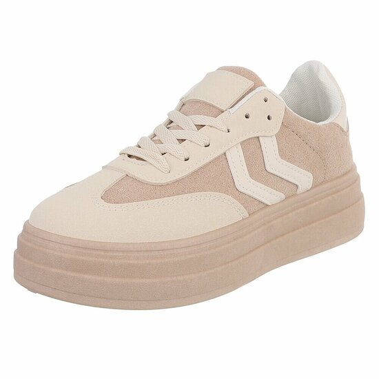 Beige lage sneaker Stephanie