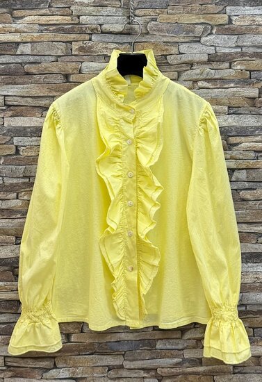 Romantische gele hemdblouse
