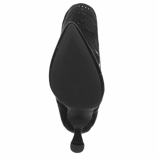 Hoge zwarte suede western-biker laars Dania