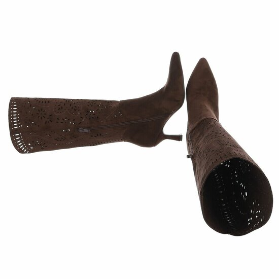 Hoge bruine suede western-biker laars Dania