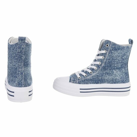 Jeans blauwe hoge textiel sneaker Daisy