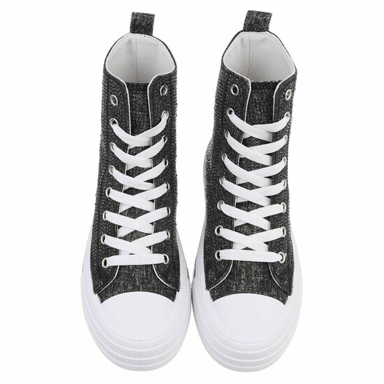 Jeans zwarte hoge textiel sneaker Daisy