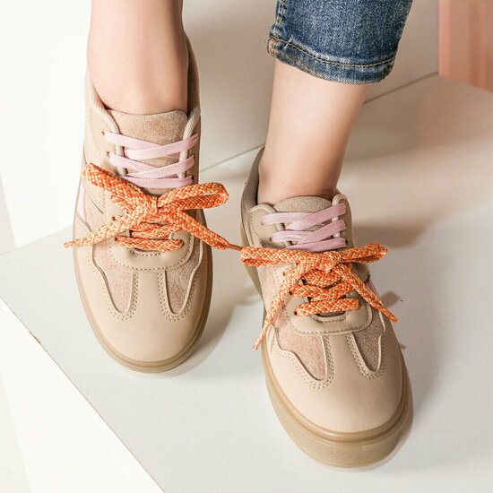 Kaki bruine lage sneaker Lisinka