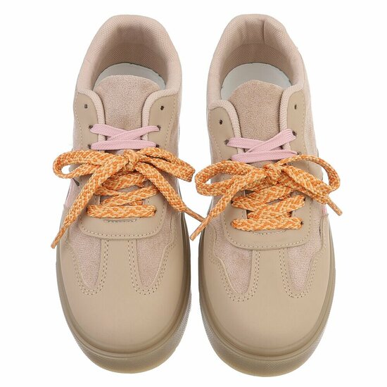 Kaki bruine lage sneaker Lisinka