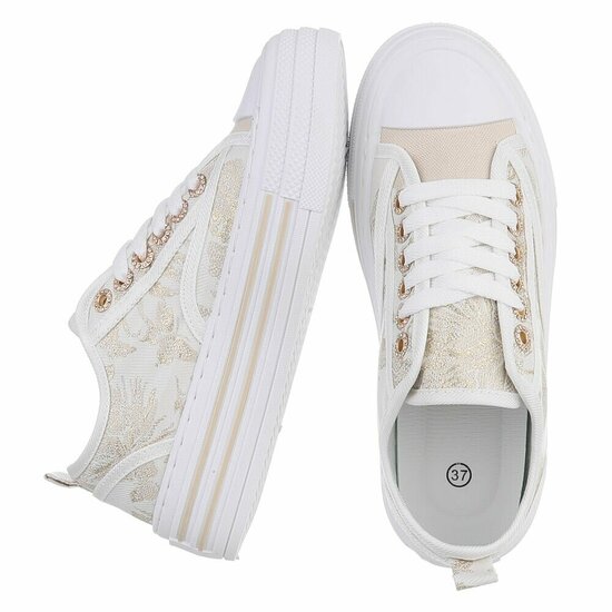 Beige lage sneaker Dorita