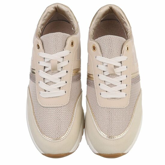 Beige lage sneaker Pera