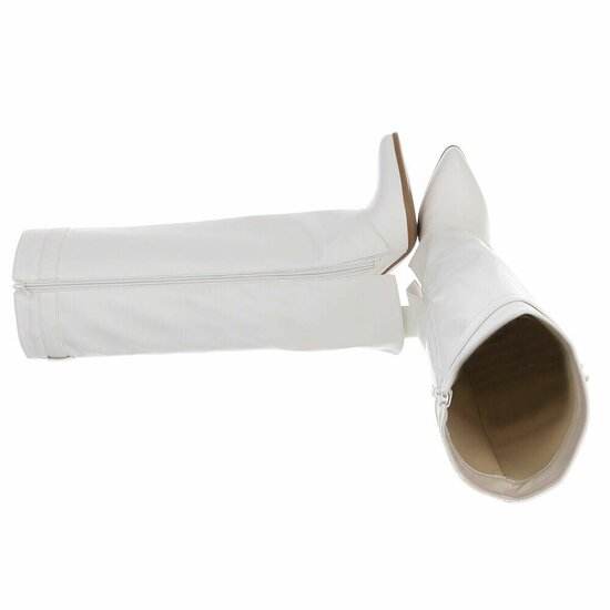 Hoge witte laars met omslag Chanella  