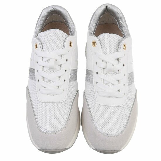 Witte lage sneaker Pera
