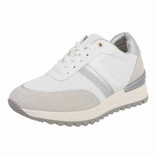 Witte lage sneaker Pera
