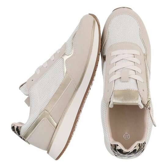Beige lage sneaker Jenara
