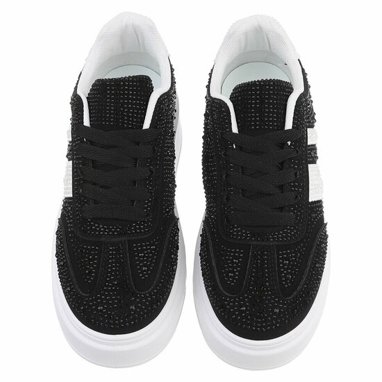 Zwarte lage sneaker met wedge zool Doris