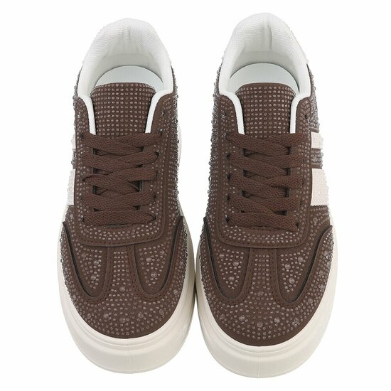 Bruine lage sneaker met wedge zool Doris