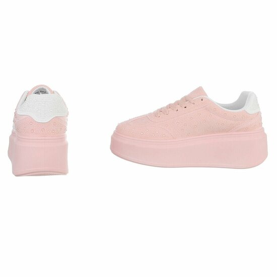 Rose lage sneaker met wedge zool Doris
