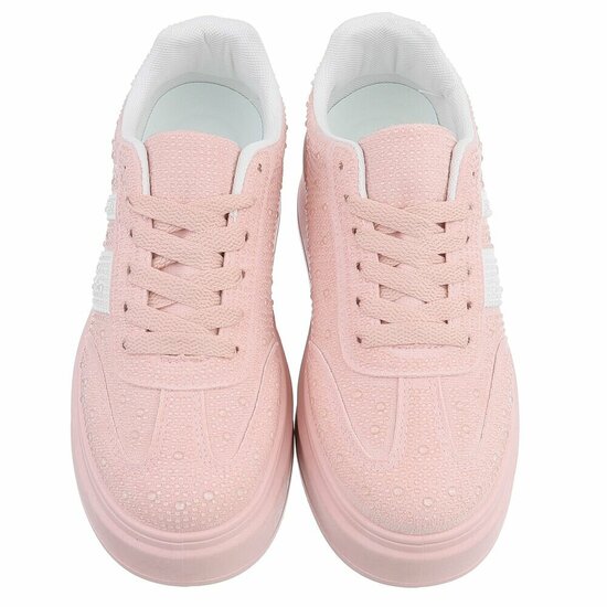 Rose lage sneaker met wedge zool Doris