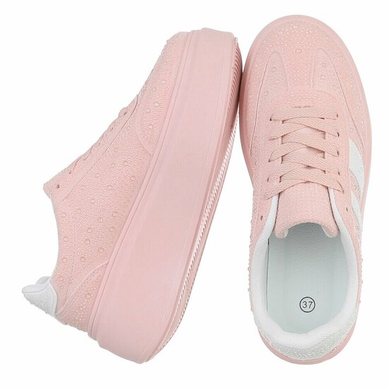 Rose lage sneaker met wedge zool Doris