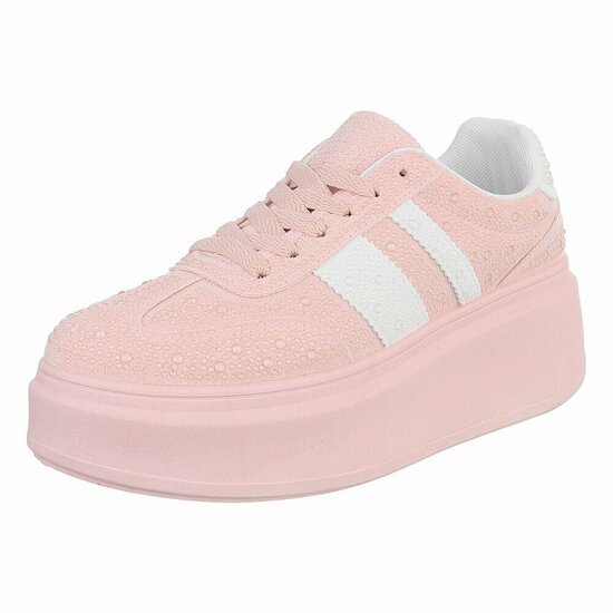 Rose lage sneaker met wedge zool Doris