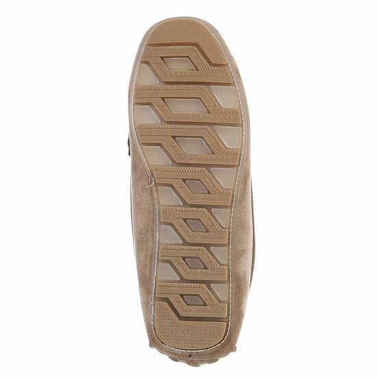 Kaki bruine suede mocassin Nadine met decoratie