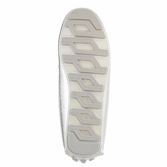 Zilveren mocassin Nadine met decoratie