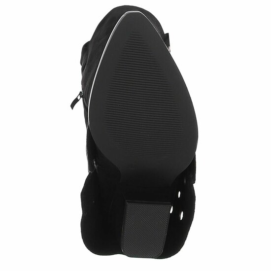 Zwarte suède biker-western laars Cibella met decoratieve ringen