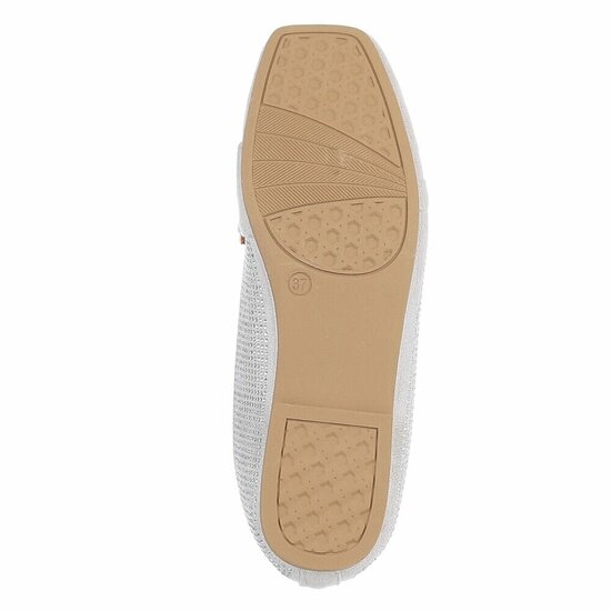 Grijze elegante mocassin Cristina met gouden decoratie