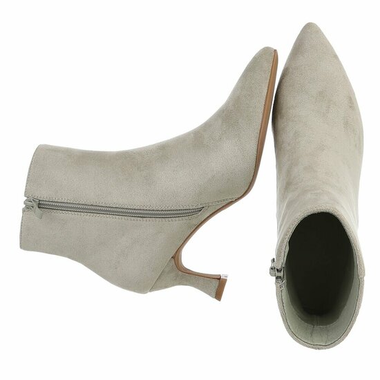 Olijf groene daimen enkellaarsje Adiva