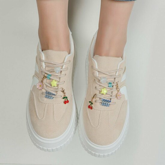 Beige lage sneaker Cheska