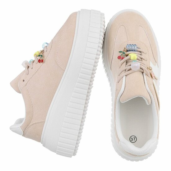 Beige lage sneaker Cheska