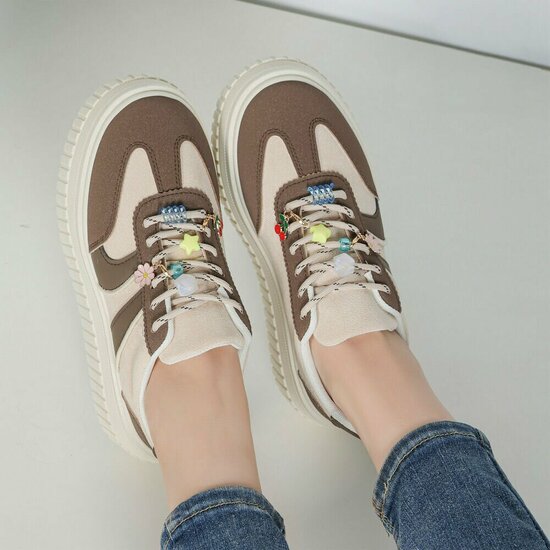 Bruine lage sneaker Cheska