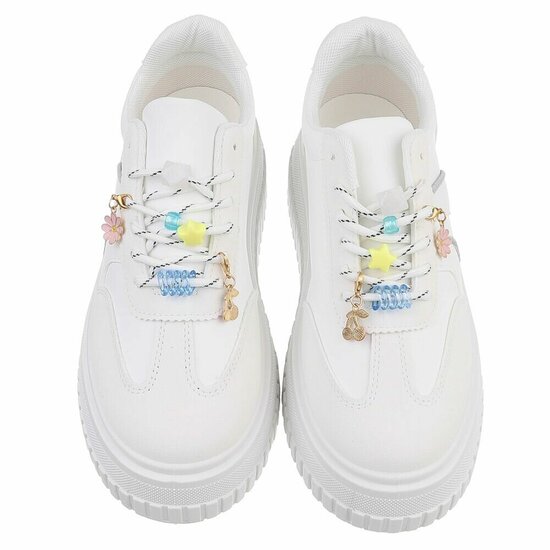 Witte lage sneaker Cheska