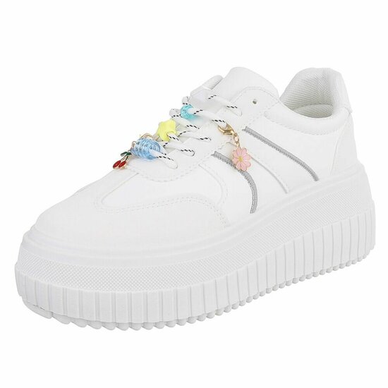 Witte lage sneaker Cheska