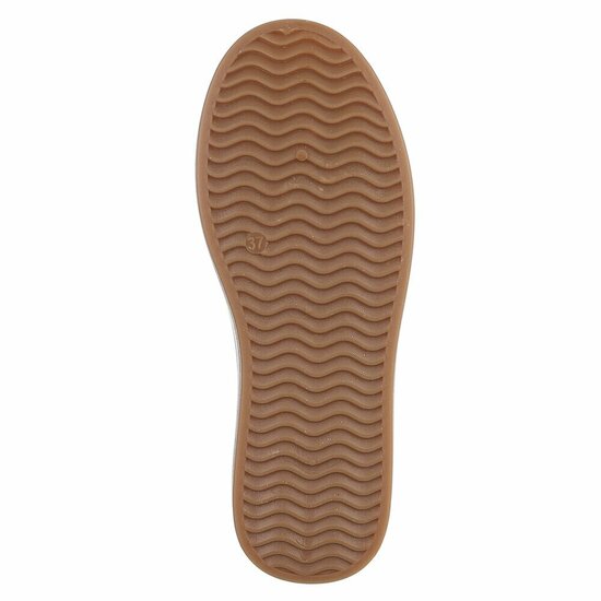 Beige platform sneakers Clauvie met bruine detail