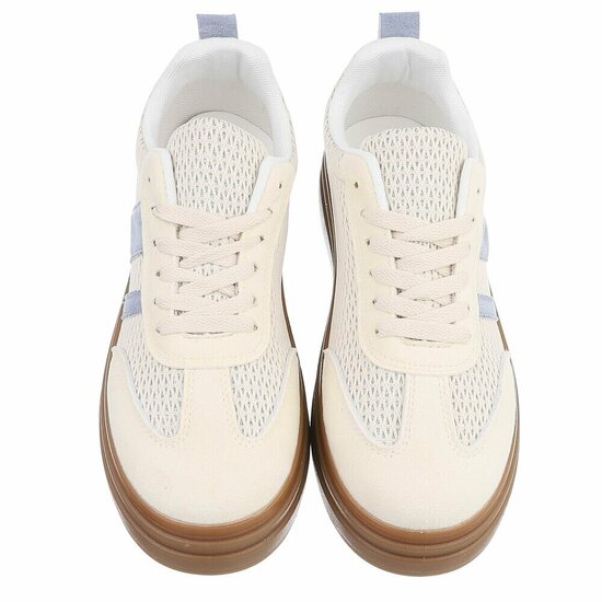 Gele platform sneakers Clauvie met blauw detail