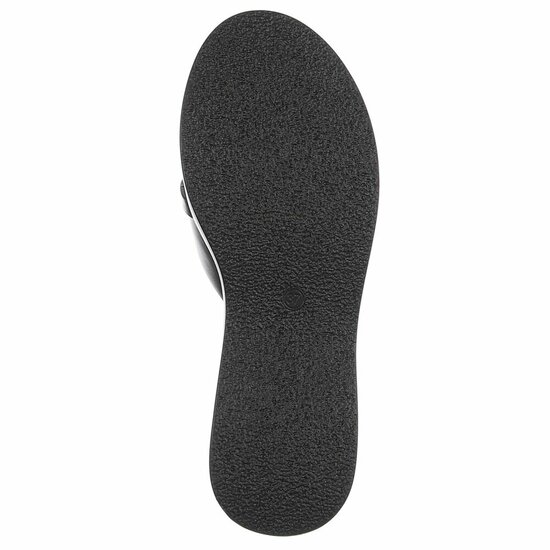 Zwarte wedge mules met goudkleurige gesp Cirilla