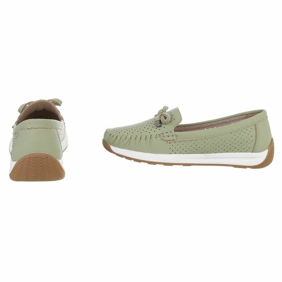 Groene comfort mocassins met strikdetail Cires