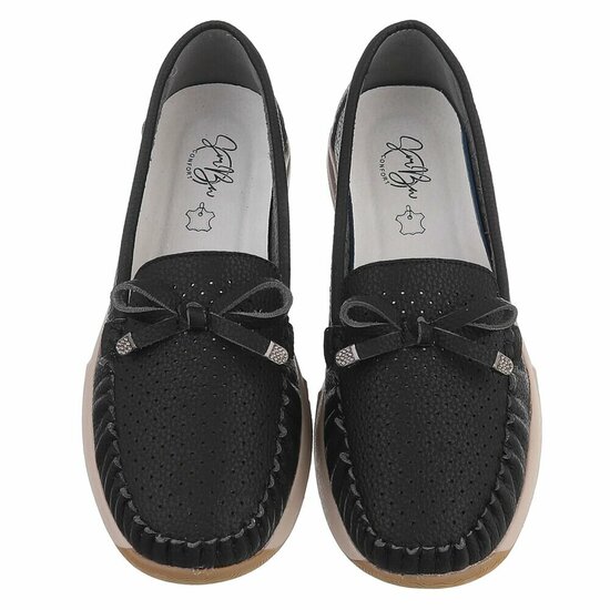 Zwarte comfort mocassins met strikdetail Cires