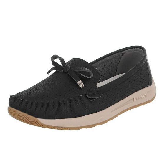 Zwarte comfort mocassins met strikdetail Cires