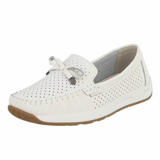 Witte comfort mocassins met strikdetail Cires