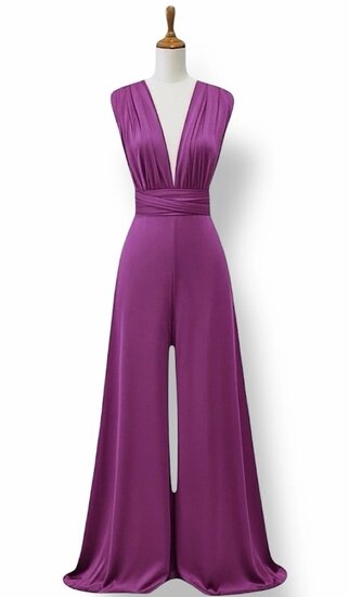 Trendy purperen multy way armloze jumpsuit 