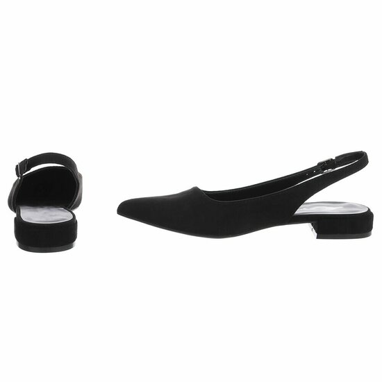 Zwarte suède slingback pumps Celana met lage hak – elegant & tijdloos